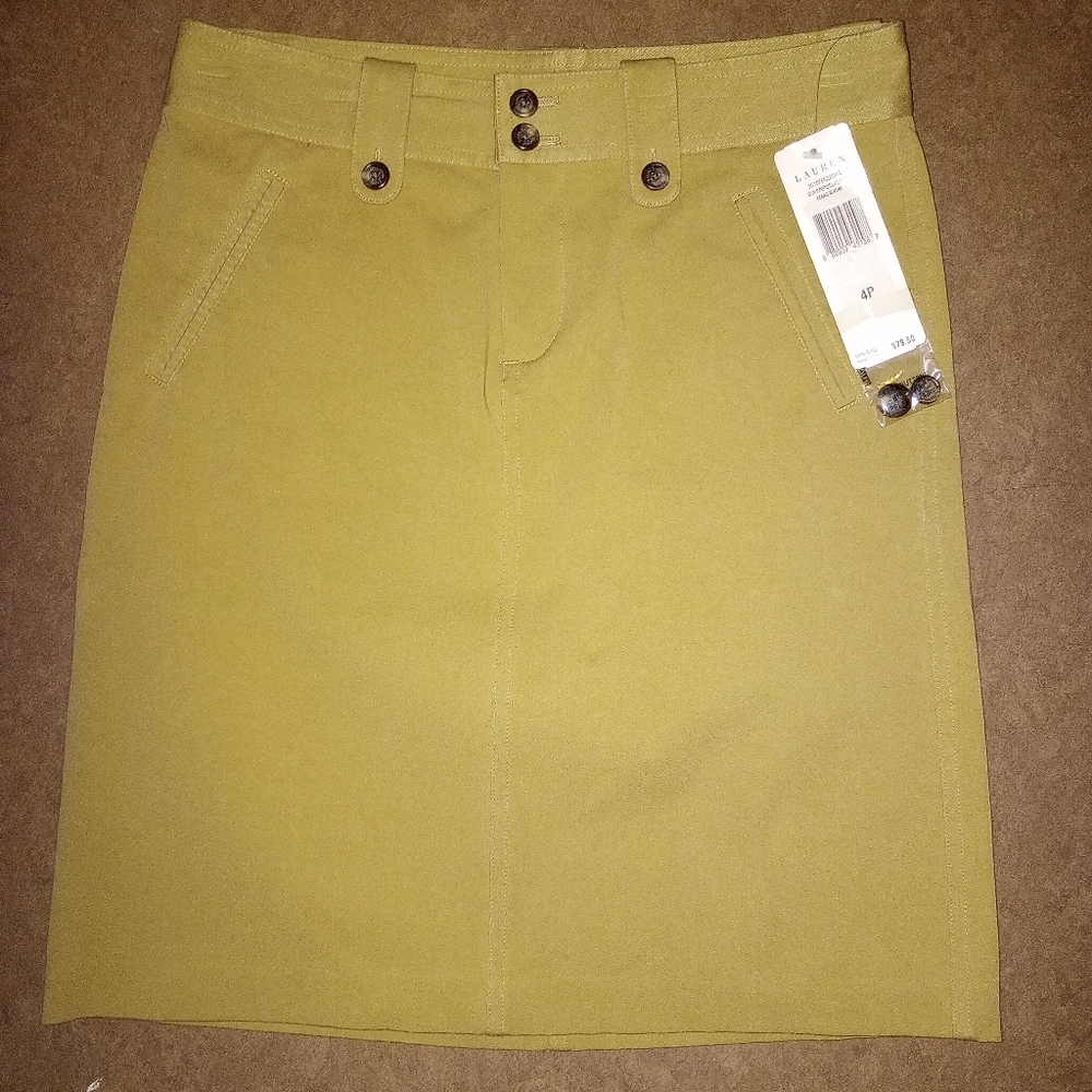 NWT! Women's Size 4P Ralph Lauren Safari Mini Skirt